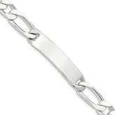Sterling Silver 8.5inch Polished Engraveable 1 Figaro Link ID Bracelet